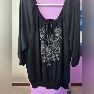 Black Flowy Shirt